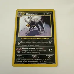 Pokemon TCG Houndoom Neo Discovery 4/75 Swirl Holo Rare MP. - Image 1