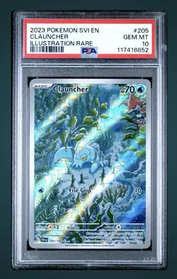 Clauncher Illustration Rare IR 205/198 Card 2023 PSA 10 Pokemon Scarlet & Violet - Image 1