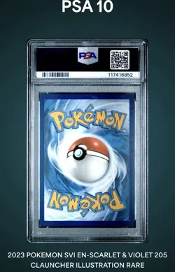 Clauncher Illustration Rare IR 205/198 Card 2023 PSA 10 Pokemon Scarlet & Violet - Image 2