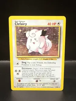 Pokemon TCG Clefairy Base Set Holo Unlimited Rare Card 5/102 B - Image 2