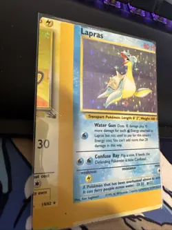 Non Factory Cut NFC Pokemon 1999 Fossil Holo Lapras, partial Raichu Muk Zapdos - Image 3