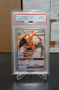 2019 POKEMON SUN & MOON HIDDEN FATES #SV63 FULL ART/NAGANADEL GX PSA 10 - Image 1