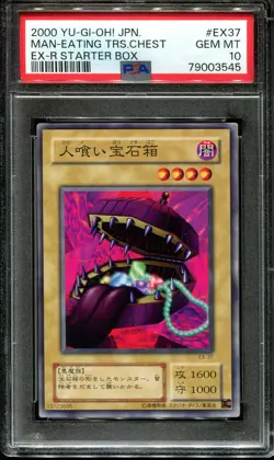 👁👄👁 YUGIOH - PSA 10 - MAN-EATING TREASURE CHEST - EX-37 - EX-R STARTER BOX - - Image 1