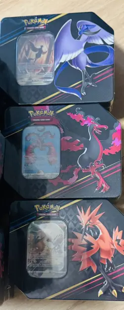 Pokemon TCG Crown Zenith Tin Set - Articuno, Zapdos, Moltres - Sealed Trio - Image 1