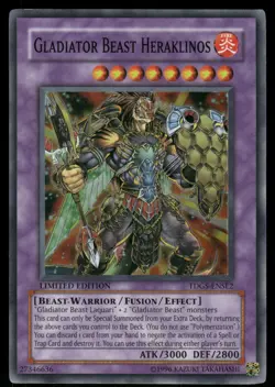 Yugioh! Gladiator Beast Heraklinos GLAS-EN044 Secret Rare LP/MP - Image 1