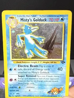 Pokemon Card Misty's Golduck 12/132 Holo Gym Chalenge Set Played - Image 2