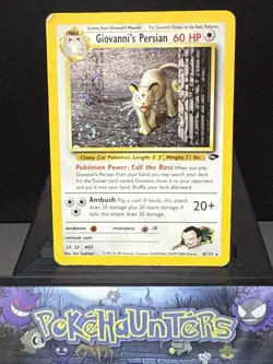 Pokemon Card Giovanni's Persian 8/132 Holo Rare Gym Challenge WOTC Played - Image 1