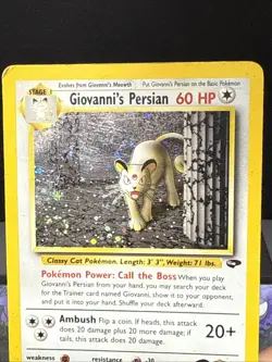 Pokemon Card Giovanni's Persian 8/132 Holo Rare Gym Challenge WOTC Played - Image 2