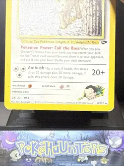 Pokemon Card Giovanni's Persian 8/132 Holo Rare Gym Challenge WOTC Played - Image 3