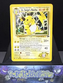 Pokemon Card Lt Surge's Raichu 11/132 Gym Challenge Set Holo Rare Played - Image 1