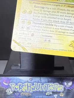 Pokemon Card Lt Surge's Raichu 11/132 Gym Challenge Set Holo Rare Played - Image 4