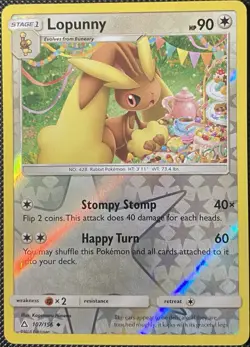 Lopunny 107/156 Sm-Ultra Prism Reverse Holo - Pokemon Card - Image 1