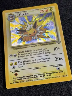 Jolteon 4/64 Jungle Set Holo Rare Pokemon Card 1999 WOTC Vintage TCG VLP - Image 2