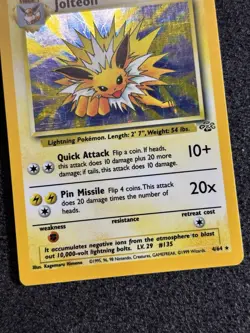 Jolteon 4/64 Jungle Set Holo Rare Pokemon Card 1999 WOTC Vintage TCG VLP - Image 3