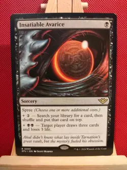 Insatiable Avarice - Outlaws of Thunder Junction - Rare - NM - MTG - Image 1