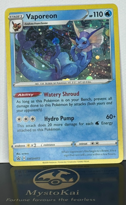 Vaporeon SWSH072 Black Star Promo Holo English 2020 - Pokemon Card TCG NM Mint - Image 1