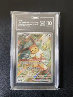 TAG 10 Eevee Black Star Promo #173 Pokemon Prismatic Evolutions ENGLISH GEM MINT - Image 1