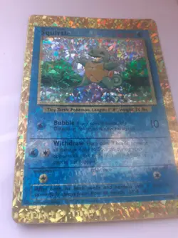 Pokemon 1998 Basic40HP Shiny foil Squirtle 1st base full holo card 63/102 rare - Image 1
