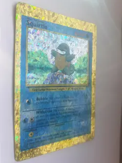 Pokemon 1998 Basic40HP Shiny foil Squirtle 1st base full holo card 63/102 rare - Image 3