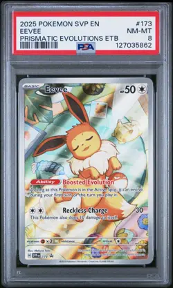 2025 POKEMON SVP PRISMATIC EVOLUTIONS ETB PROMO #173 EEVEE PSA 8 - Image 1
