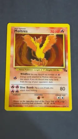 Pokemon TCG Moltres Holographic 12/62 Fossil Set 1999 Vintage - Image 1