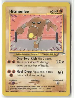 Pokemon Hitmonlee Uncommon Neo Destiny 042/105 - Image 1