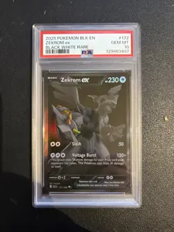 Pokemon Zekrom EX TCG Card 172/086 Black Bolt English Edition PSA 10 - No2 - Image 1