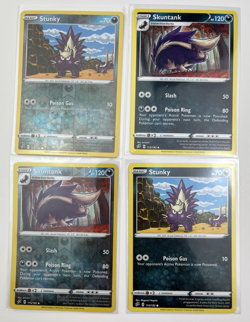 4 Card Lot stunky skuntank common basic Reverse Holo Pokemon TCG - Image 1