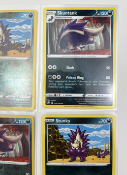 4 Card Lot stunky skuntank common basic Reverse Holo Pokemon TCG - Image 3