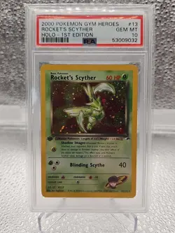 Pokemon PSA 10 1ST EDITION GYM HEROES ROCKET'S SCYTHER 13/132 - GEM MINT - Image 1