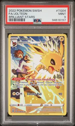 2022 POKEMON SWORD & SHIELD BRILLIANT STARS #TG04 FULL ART/JOLTEON PSA 9 - Image 1