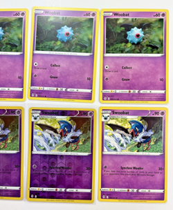 Pokemon TCG Lot Of 8 Woobat Swoobat Reverse Holo Rare Common - Image 3