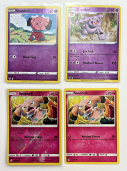 Pokemon TCG Lot Of 4 Snubull Granbull Holo Rare Common - Image 1
