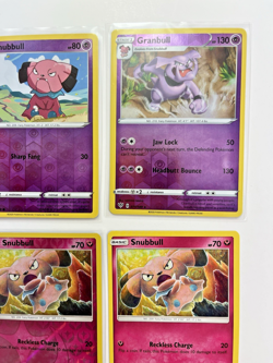 Pokemon TCG Lot Of 4 Snubull Granbull Holo Rare Common - Image 4