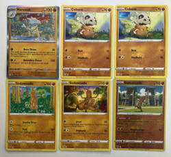 Pokemon Tcg Lot of 6 Cubone, Marowack, Sudowoodo Reverse Holo Common basic - Image 1