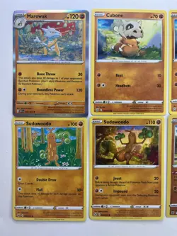 Pokemon Tcg Lot of 6 Cubone, Marowack, Sudowoodo Reverse Holo Common basic - Image 2