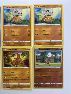 Pokemon Tcg Lot of 6 Cubone, Marowack, Sudowoodo Reverse Holo Common basic - Image 3