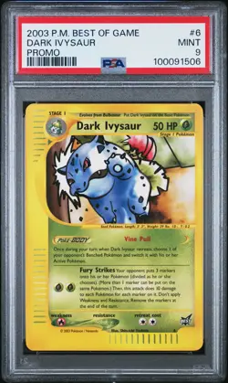 2003 POKEMON BEST OF GAME PROMO #6 DARK IVYSAUR PSA 9 - Image 1