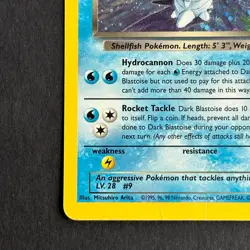 Dark Blastoise 3/82 Team Rocket Holo Rare Pokemon Card - Image 5