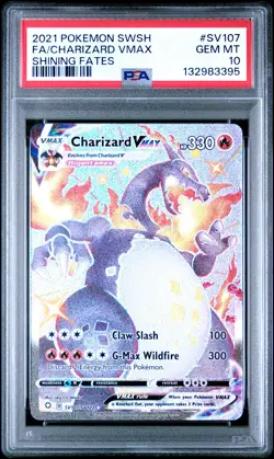 2021 POKEMON SWORD & SHIELD SHINING FATES #SV107 FULL ART/CHARIZARD VMAX PSA 10 - Image 1