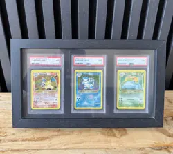 Pokemon 1999 Base Trio Set Framed - Charizard Blastoise Venusaur - PSA 9 MINT - Image 1