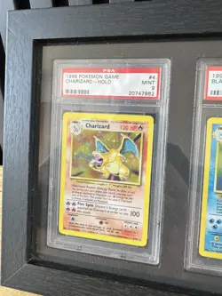 Pokemon 1999 Base Trio Set Framed - Charizard Blastoise Venusaur - PSA 9 MINT - Image 3