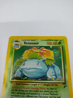 Perfect SWIRL 2000 WOTC Pokemon Base Set 2 Venusaur 18/130 Holo Investment - Image 5