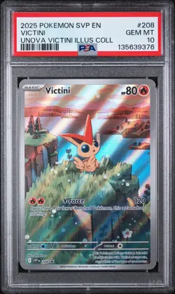 2025 POKEMON SVP PROMO UNOVA VICTINI ILLUSTRATION COLLECTION #208 VICTINI PSA 10 - Image 1