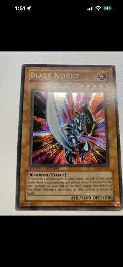 Yugioh 2x Blade Knight Secret Rare Limited Edition CT1-EN002 HP - Image 1