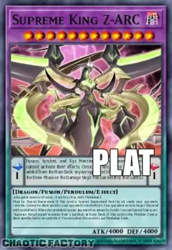 YUGIOH RA04-EN284 Supreme King Z-ARC Platinum Secret Rare 1st Edition NM - Image 1