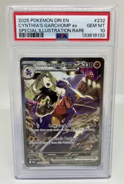 2025 POKEMON DRI EN - DESTINED RIVALS #232 CYNTHIA'S GARCHOMP EX SIR PSA 10 - Image 1