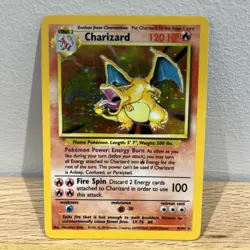 Pokemon TCG Charizard - Base Set Holo Rare 4/102 Vintage WOTC - Light Play (LP) - Image 1