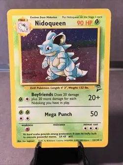 Pokemon TCG Nidoqueen #12/130 Base Set 2 Holo Rare 2000 WOTC VTG MP - Image 1