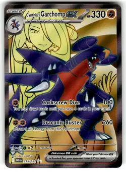 Pokemon TCG SV10: Destined Rivals #215/182 Cynthia's Garchomp ex NM - Image 1